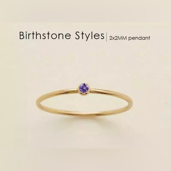 LOVEISH Jewelry - FEBRUARY Amethyst Birthstone 14K Gold-Plated Ring